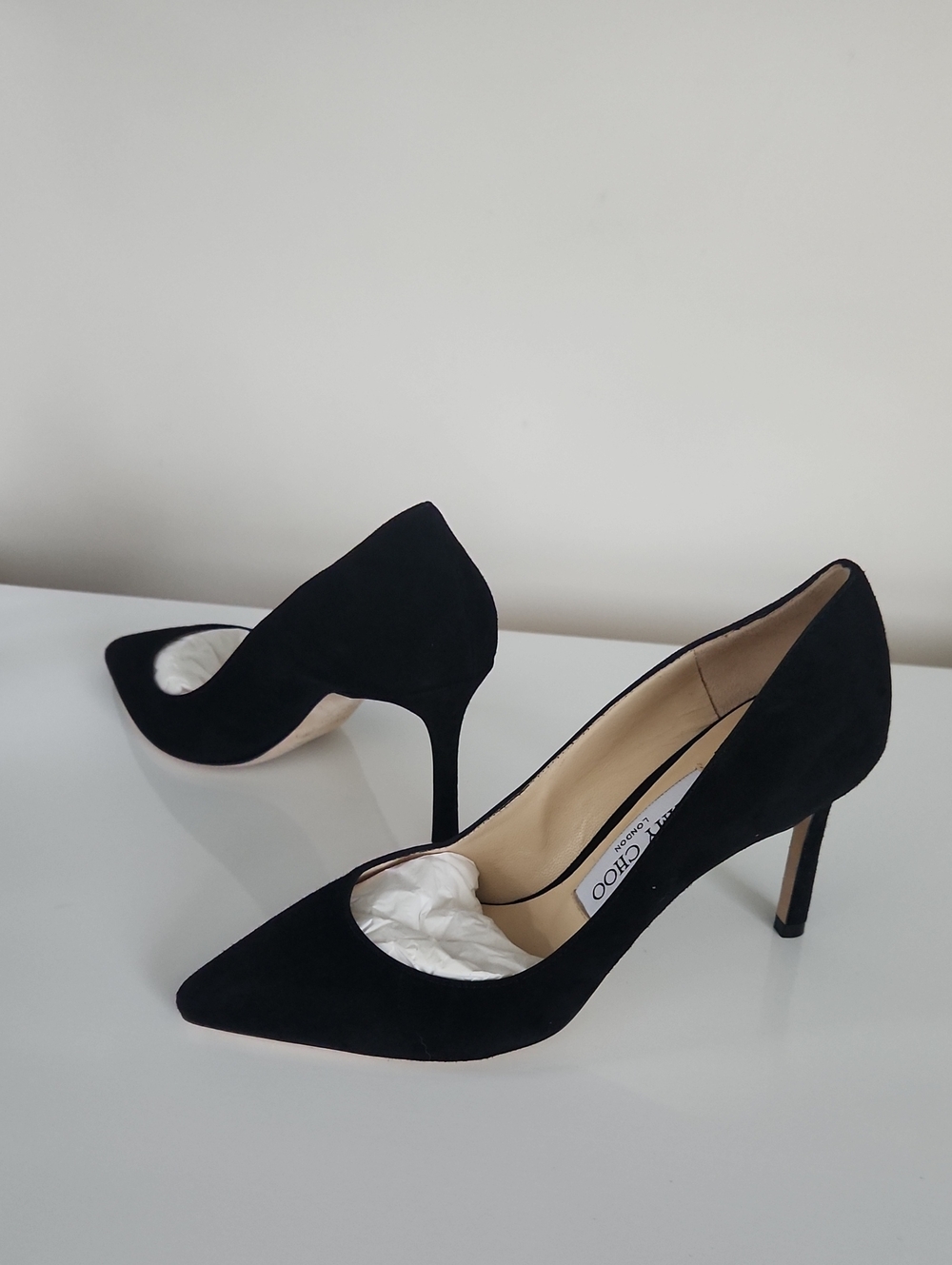 Jimmy Choo Romy 85mm Black Suede Pointed Pumps - Picture 6 of 15